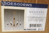 LOT OF 7 NEW IN THE BOX QUOIZEL SDE5006WS LIGHT FIXTURES, WEATHERED BRASS FINISH, 6(100W) A19 MED. B