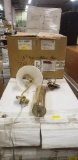 LOT OF 2 (DISPLAY) LIGHT FIXTURES AND ONE LARGE LAMP SHADE