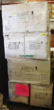 PALLET OF 72 NEW E LIGHTING LIGHT FIXTURES ITEM# ACT-TG-13719BN 3 LIGHT CEILING BRUSHED NICKEL AND F