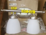 LOT OF 6 NEW 2-LIGHT BRUSHED NICKEL WALL LIGHT FIXTURES