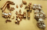 LOT OF COPPER PLUMBING PARTS AND HARDWARE