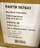 24 NEW WYNREST T200 FITTED SHEETS - WHITE