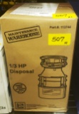 1 NEW MAINTENANCE WAREHOUSE 113744 - 1/3 HP DISPOSAL - POWER CORDS ATTACHED