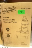 1 NEW MAINTENANCE WAREHOUSE 1/2 HP SEWAGE PUMP 402452