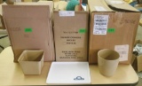 LOT OF PLASTIC ICE BUCKETS AND TRAYS