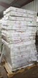 PALLET OF 19 BOXES OF NEW FLORAL WHITE CABINETS