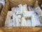 CRATE OF 28 BOXES OF WHITE SPARKLY TILES