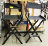 2 BLACK WOOD & CANVAS DIRECTOR'S CHAIRS