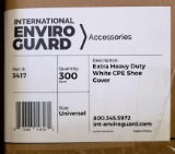 PALLET OF 32 BOXES ENVIROGUARD 3417 EXTRA HEAVY DUTY WHITE CPE SHOE COVERS