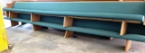 APPROX. 20FT GREEN UPHOLSTERED CHURCH PEW