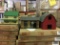 LOT OF 3 PLASTIC BUILDINGS 2 HOUSES AND 1 RED BARN
