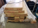 LONG PALLET OF 12 BOXES OF NEW CABINETS AND TRIM
