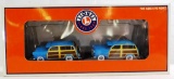 NEW IN THE BOX: LIONEL FLATCAR W/2 ROUTE 66 WAGONS 6-17559