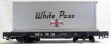 USED LGB TRAINS 4085 WHITE PASS #364 FLATCAR WITH CONTAINER G-SCALE