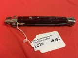 AKC Italy Switch Blade w/Red Pear Handles