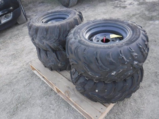 4pc 25x10-12 Solid UTV Tires