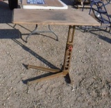 Antique Adjustable Height Work Table