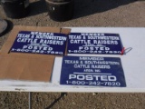 3pc Texas and Southern Cattle Raiser Signs