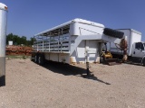 6ft x 26ft White Stock Trailer  NO TITLE