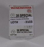 100rds WInchester 38 Special 130gr FMJ