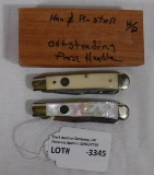 2pc Hen and Rooster Pocket Knives