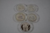 4pc.Eastern African Wildlife,1pc. Bald Eagle Coins