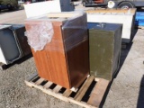1 Filing Cabinet and 1 Wood Cabinet