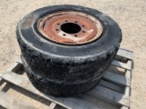 2pc 8lug Skid Steer Tires w/Rim Solid Rubber