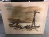 Canvas Windmill Painting