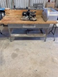 Butcher Block Top Table w/Drawer