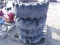 4pc Solid Skid Steer Tires