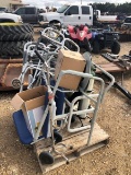 Pallet w/ portable potty chair, 2-oxygen tanks