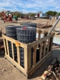 Wooden Crate w/2 Rolls Net Wire, Tomato Cages