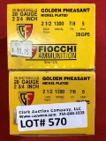 25rds Fiocchi Golden Pheasant 28ga Shotgun Shells