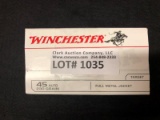 100rds Winchester 45auto 230gr FMJ