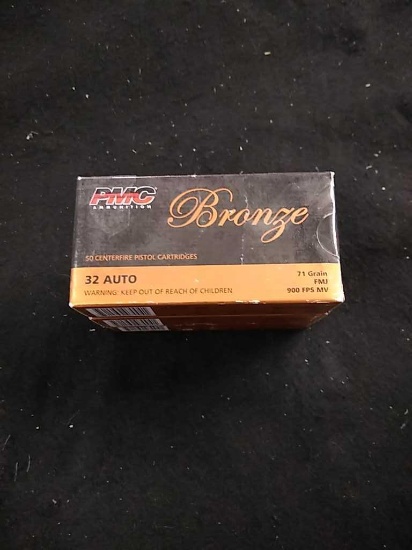 50rds PMC Bronze 32acp 71gr FMJ