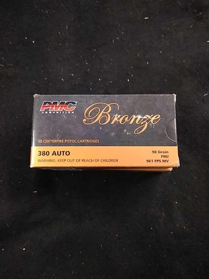 50rds PMC Bronze 380acp 90gr FMJ