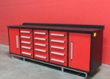 NEW 10' 15drawer/2cabinet Work Bench-Red