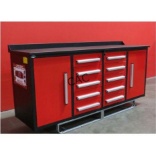 NEW 7' Workbench w/18drawers & 2 Cabinets-RED