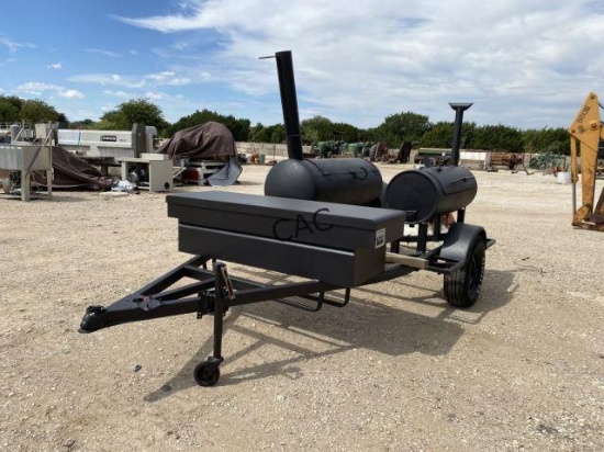 Portable BBQ Pit w/Tool Box Smoker & Grill