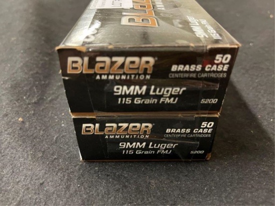 50rds Blazer 9mm Luger 115gr FMJ