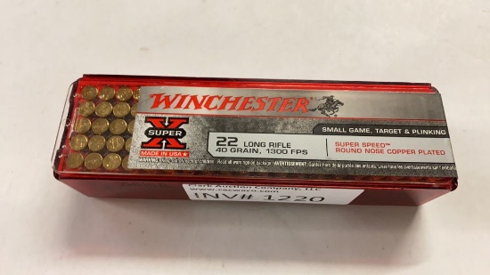 100rds Winchester 22LR 40gr Super Speed