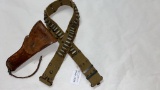 WWII Belt dated 1943 w/holster(44rds of .45 Ammo)