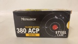 50rds Monarch 380ACP 94gr FMJ Steel Case