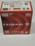 200rds Federal 9mm Luger 115gr FMJ