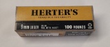 100rds Herter's 9mm Luger 115gr FMJ