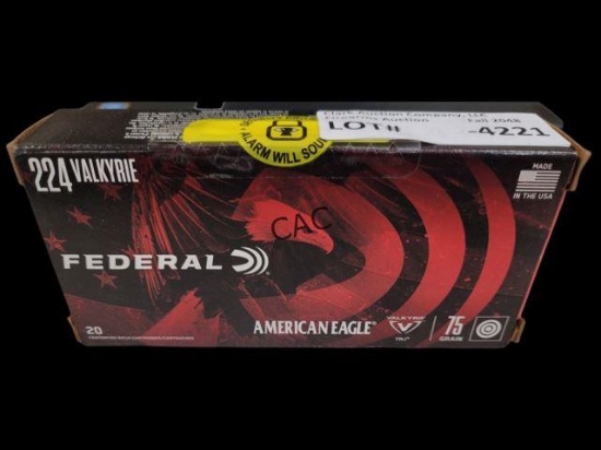 20rds Federal 224 Valkyrie 75gr TMJ