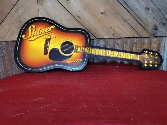 Shiner Beers Guitar Light-Up Sign since 1909