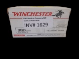 50rds Winchester 380 Auto 95gr FMJ