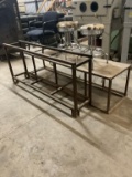 Lot of 2 Bar Stools and 2 Metal Tables